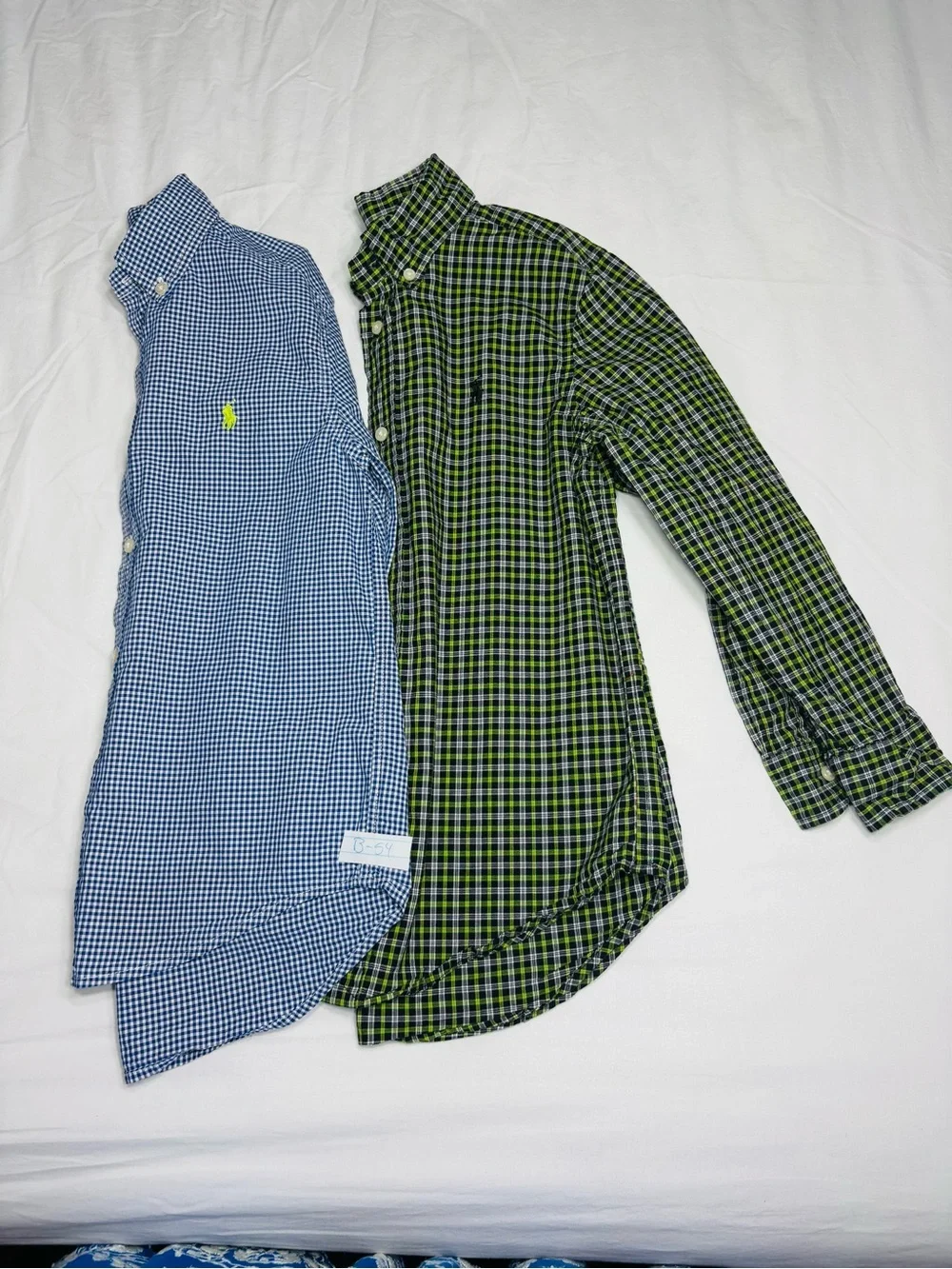 Ralph Lauren Bundle Blue Gingham & Green Plaid Button-Down Shirts